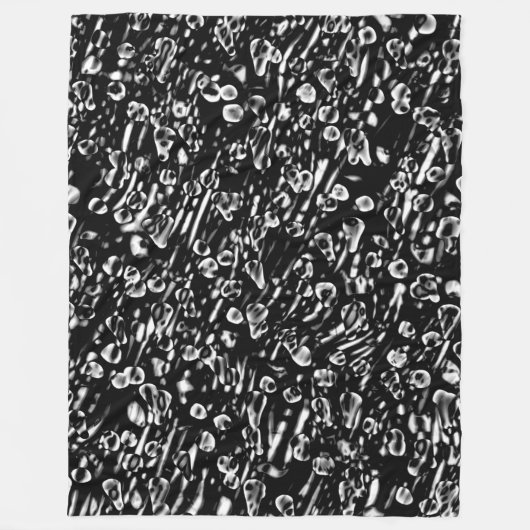 Abstract 190819 - 08 - zwart-wit fleece deken (Voorkant)