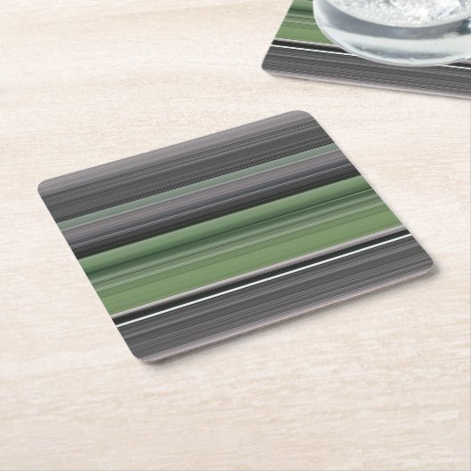 Abstract #1: Olijfgroen en grijs Kartonnen Onderzetters (Schuin)