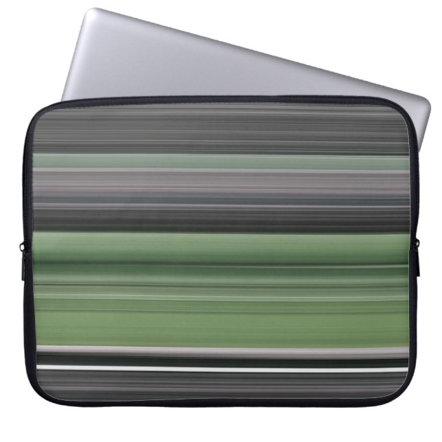 Abstract #1: Olijfgroen en grijs Laptop Sleeve (Voorkant)