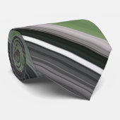 Abstract #1: Olijfgroen en grijs Stropdas (Opgerold)