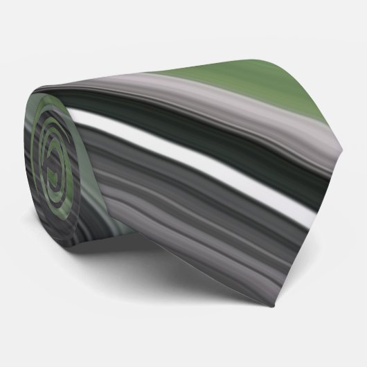 Abstract #1: Olijfgroen en grijs Stropdas (Opgerold)