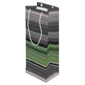 Abstract #1: Olijfgroen en grijs Wijn Cadeautas (Achterkant Gekanteld)