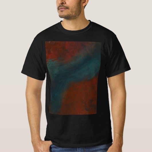 Abstract 1: reds and blues t-shirt (Voorkant)