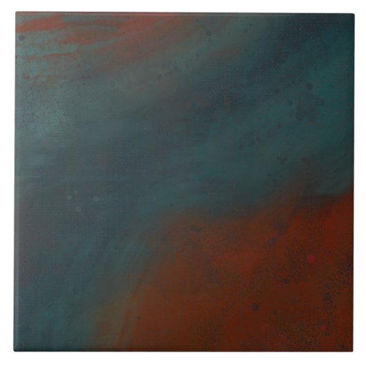 Abstract 1: reds and blues tegeltje (Voorkant)