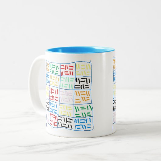 Abstract-1 Tweekleurige Koffiemok (Voorkant links)