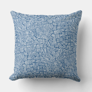 Abstract 200923 - Wit op Shibori Blauw Kussen