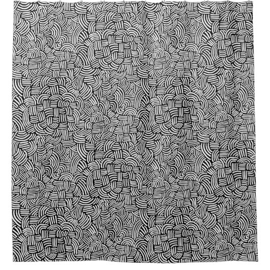 Abstract 200923 - Wit op Zwart Douchegordijn (Voorkant)