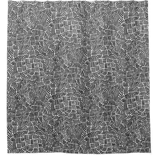 Abstract 200923 - Zwart op Wit Douchegordijn (Voorkant)