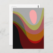 Abstract 20529 - kleurrijke retro stijl briefkaart (Voorkant / Achterkant)