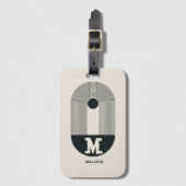 Abstract 20s aesthetic boho minimal Monogram Bagagelabel (Voorkant (verticaal))