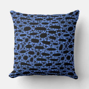 Abstract 250923 - Baby Blauw op Zwart Kussen