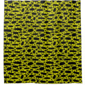 Abstract 250923 - Geel op Zwart Douchegordijn (Voorkant)