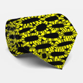 Abstract 250923 - Geel op Zwart Stropdas (Opgerold)