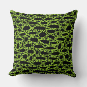 Abstract 250923 - Martian Green op zwart Kussen