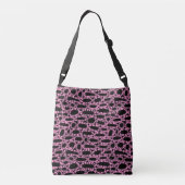 Abstract 250923 -Roze op Zwart Crossbody Tas (Achterkant)