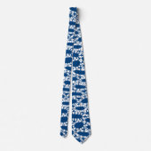 Abstract 250923 - Wit op Shibori Blauw Stropdas (Achterkant)