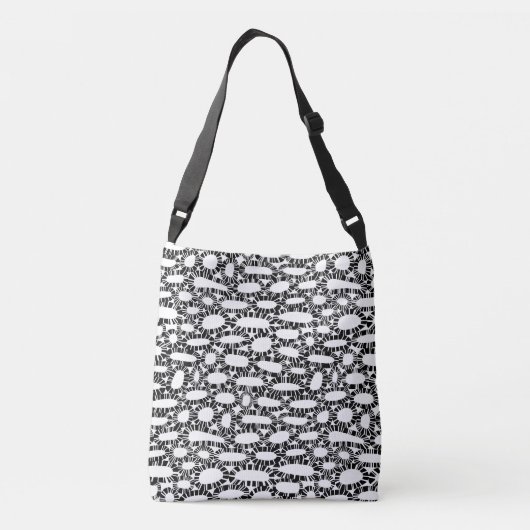 Abstract 250923 - Zwart op Wit Crossbody Tas (Achterkant)
