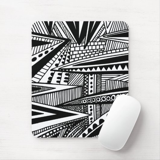 Abstract 25 - zwart en wit muismat (Met muis)