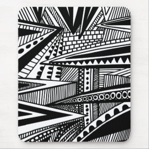 Abstract 25 - zwart en wit muismat