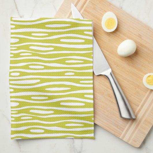 Abstract 280314 - Banaangeel op wit Theedoek (Quarter Fold)