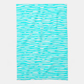 Abstract 280314 - Cyaan op wit Theedoek (Verticaal)