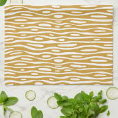 Abstract 280314 - Gold Brown op White Theedoek (Gevouwen)