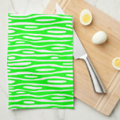 Abstract 280314 - Groen op wit Theedoek (Quarter Fold)