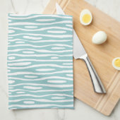 Abstract 280314 - Licht blauw groen op wit Theedoek (Quarter Fold)