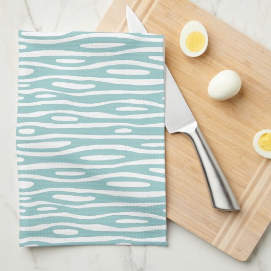 Abstract 280314 - Licht blauw groen op wit Theedoek (Quarter Fold)