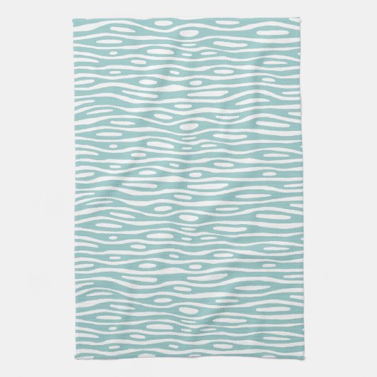 Abstract 280314 - Licht blauw groen op wit Theedoek (Verticaal)