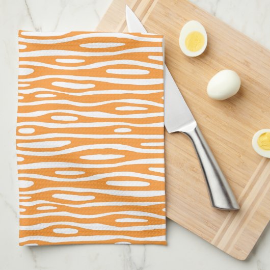 Abstract 280314 - Licht Sinaasappel op wit Theedoek (Quarter Fold)