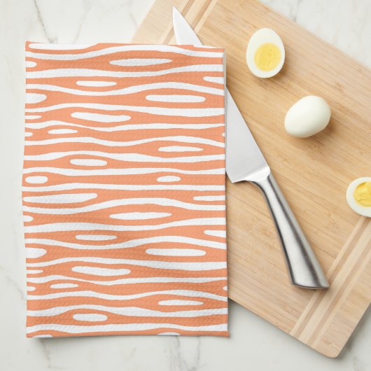 Abstract 280314 - Peach on White Theedoek (Quarter Fold)