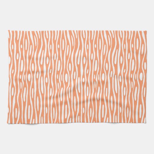Abstract 280314 - Peach on White Theedoek (Horizontaal)