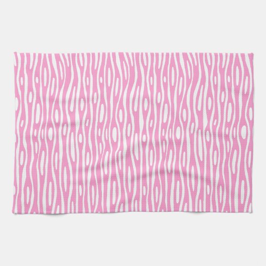 Abstract 280314 - Roze op wit Theedoek (Horizontaal)