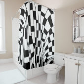 Abstract 290417 - zwart op wit douchegordijn (In situ)