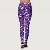 Abstract 290523 Deep Navy, Rood en Wit Leggings (Achterkant)