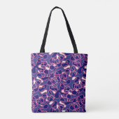 Abstract 290523 Deep Navy, Rood en Wit Tote Bag (Achterkant)