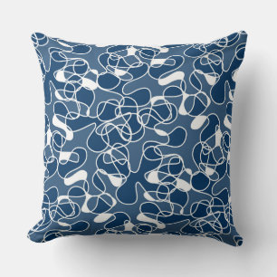 Abstract 290523 Shibori Blauw en Wit Kussen