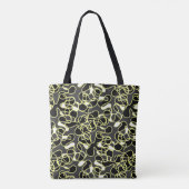 Abstract 290523 Zwart, Geel en Wit Tote Bag (Achterkant)