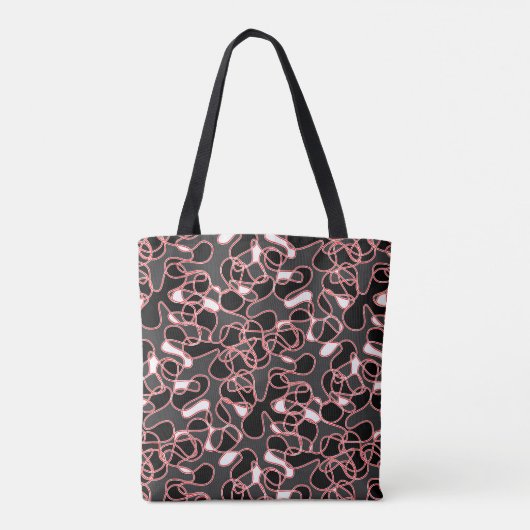 Abstract 290523 Zwart, Rood en Wit Tote Bag (Achterkant)