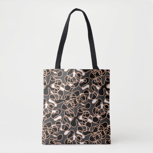 Abstract 290523 Zwart, Sinaasappel en Wit Tote Bag (Voorkant)