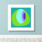 Abstract 2 blauw groen canvas afdruk (Insitu (Houten vloer))
