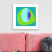 Abstract 2 blauw groen canvas afdruk (Insitu (Woonkamer))
