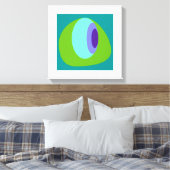Abstract 2 blauw groen canvas afdruk (Insitu (Slaapkamer))