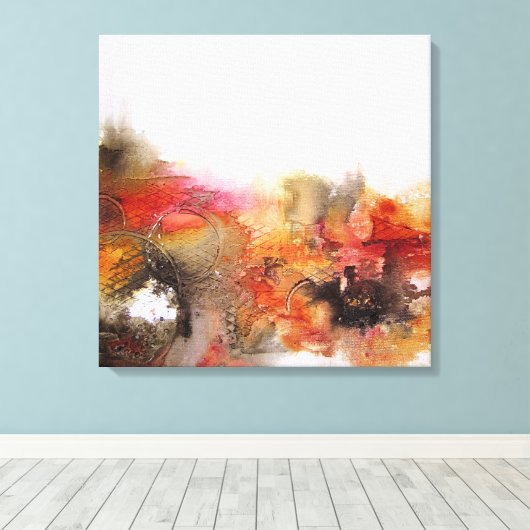 ABSTRACT #2 Circles en Squares Square Canvas (Insitu (Houten vloer))