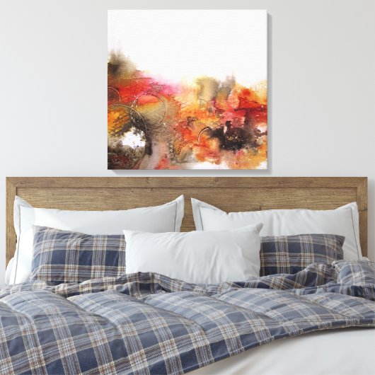 ABSTRACT #2 Circles en Squares Square Canvas (Insitu (Slaapkamer))