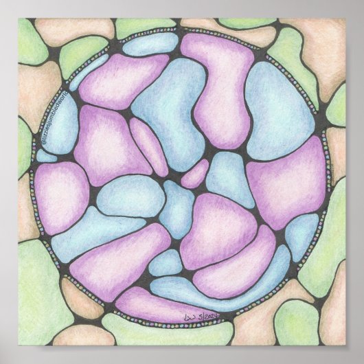 Abstract 2 Doodle Art Print 8x8in. (Voorkant)