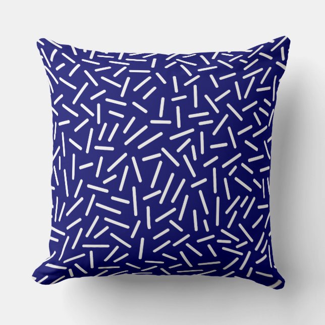 Abstract 300117 - White on Deep Navy Kussen (Voorkant)