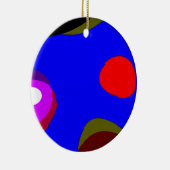Abstract 309 - Blauw rood zwart Paars Keramisch Ornament (Rechts)