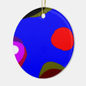 Abstract 309 - Blauw rood zwart Paars Keramisch Ornament (Links)